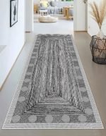 Lotus 5116 Gri Modern Dijital Baskı Yıkanabilir Yolluk