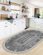 Lotus 5116 Gri Modern Dijital Baskı Yıkanabilir Mutfak Halısı
