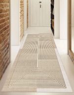 Lotus 5122 Beige Modern Digital Print Washable Rectangle Runner Rug