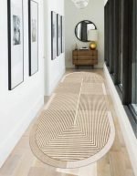 Lotus 5122 Beige Modern Digital Print Washable Rounded Runner Rug